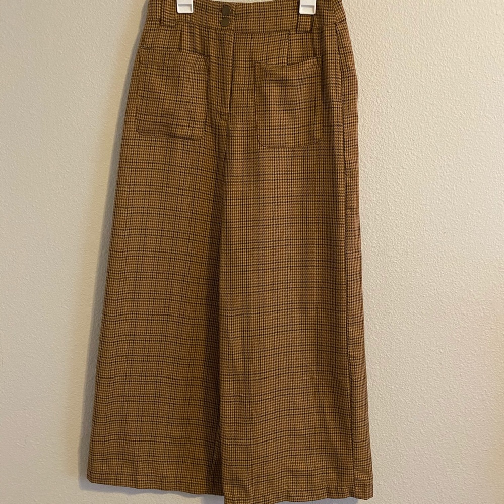wide leg checkered pants